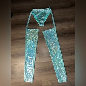 AS Roma Womens Shimmer High Waisted Leggings ChapsBikini Bottoms small